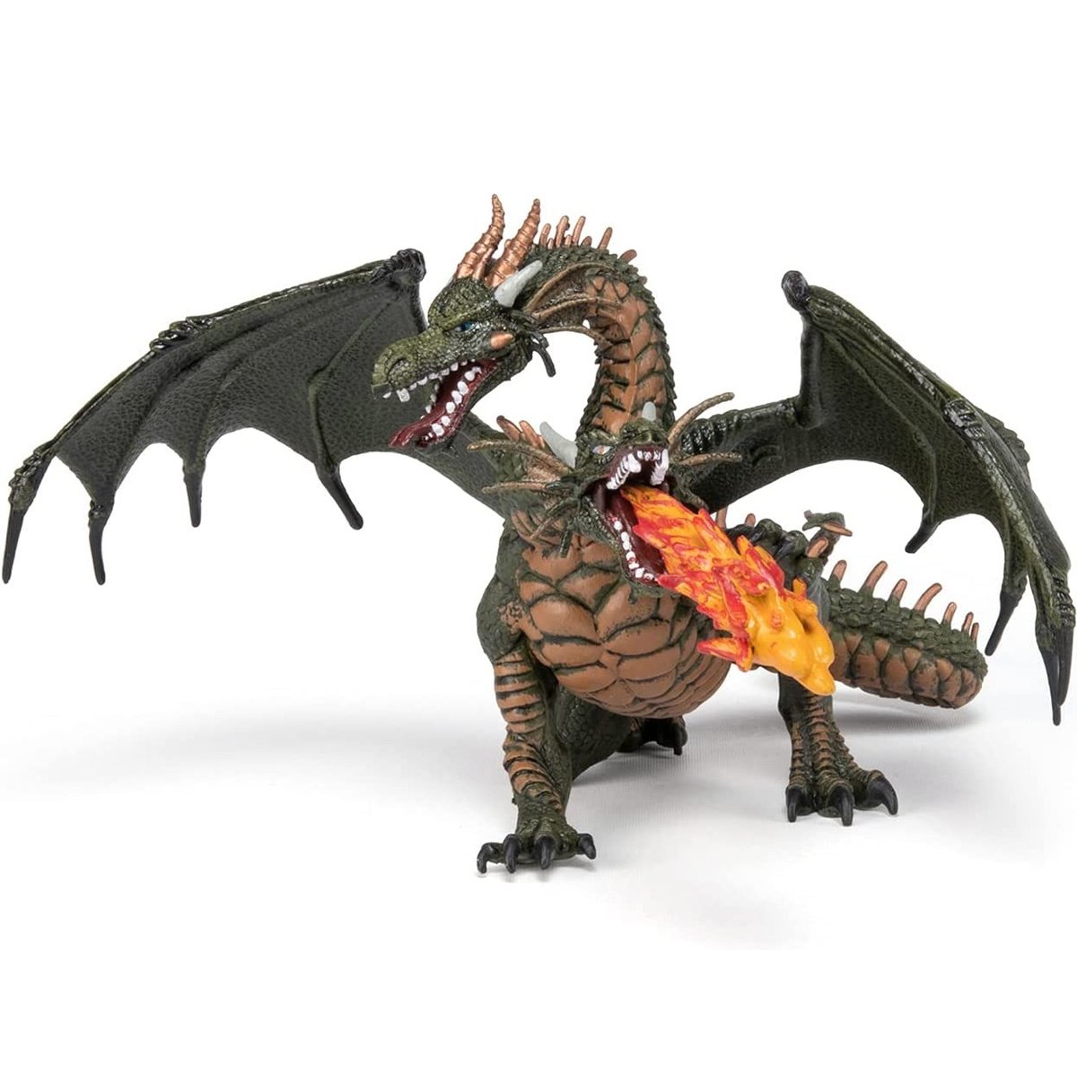 Figurine Dragon deux têtes vert, PAPO