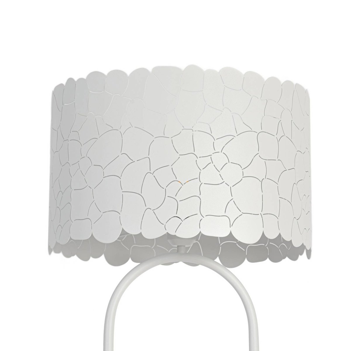 Lampadaire en métal moderne, Aralena blanc, LINDBY