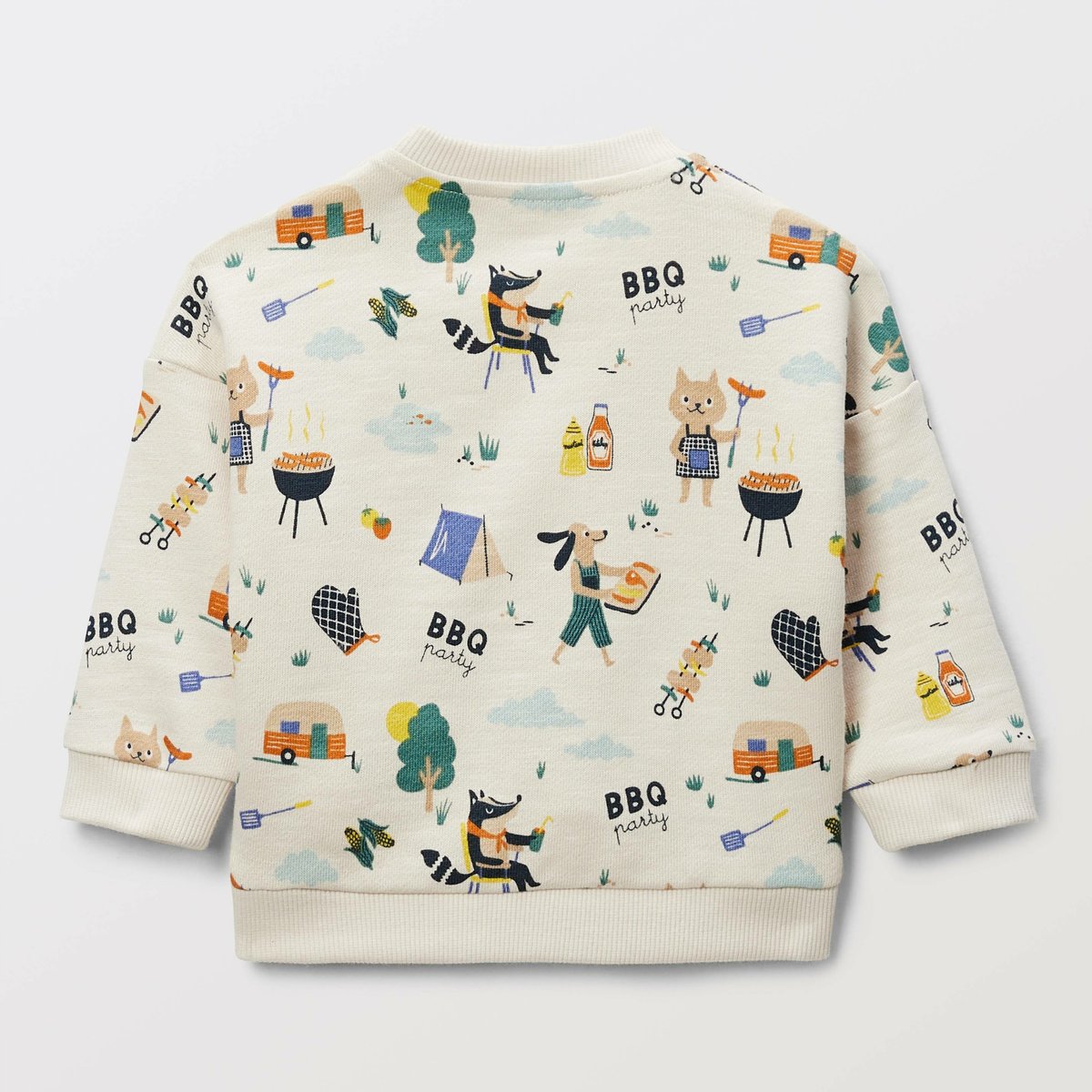 Sweat imprimé en coton BIO GOTS naturel, BOUT'CHOU
