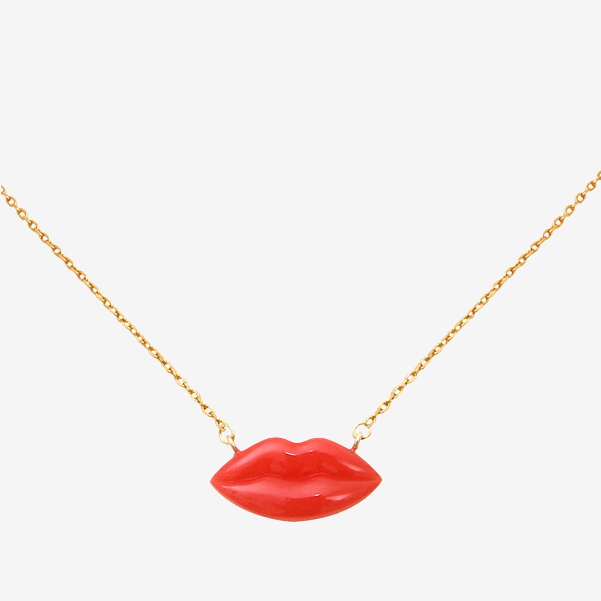 Collier doré petit modèle - kiss me rouge, CAROLINE NAJMAN