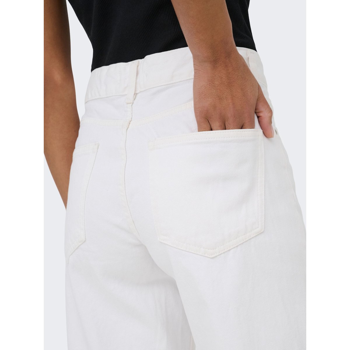Jean À Jambe Large white denim, ONLY