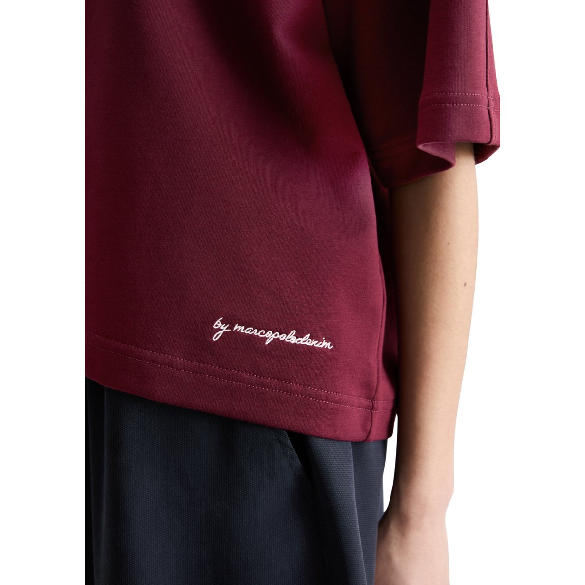 Sweat-shirt à manches courtes DfC relaxed en pur coton organique rouge fonce, MARC O’POLO DENIM