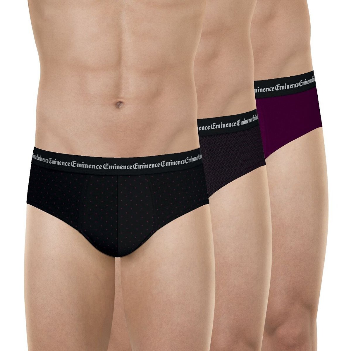 Lot de 3 slips homme Business Print Eminence imprimé + bordeaux, EMINENCE