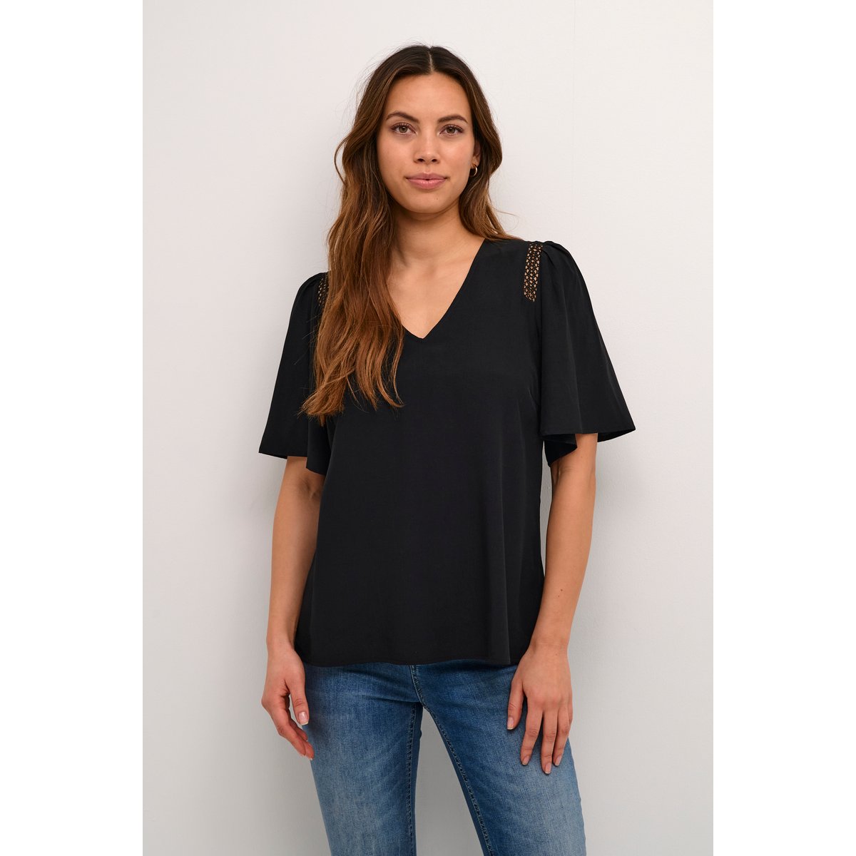 Blouse à manches courtes noir black, CULTURE