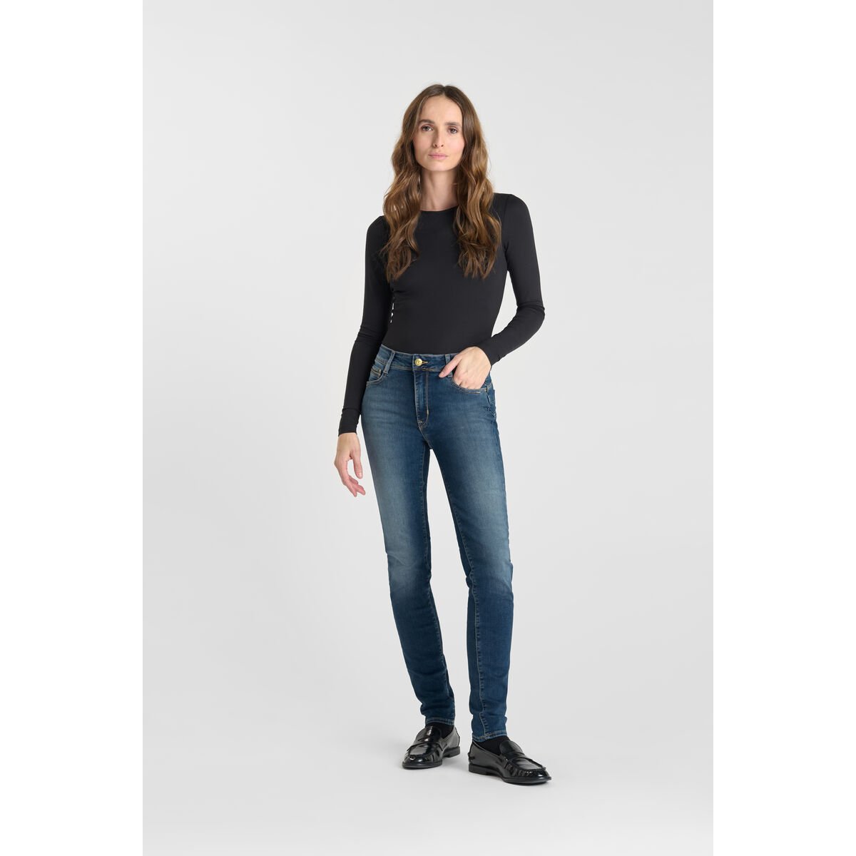 Jeans push-up slim taille haute PULP, longueur 34 blue, LE TEMPS DES CERISES