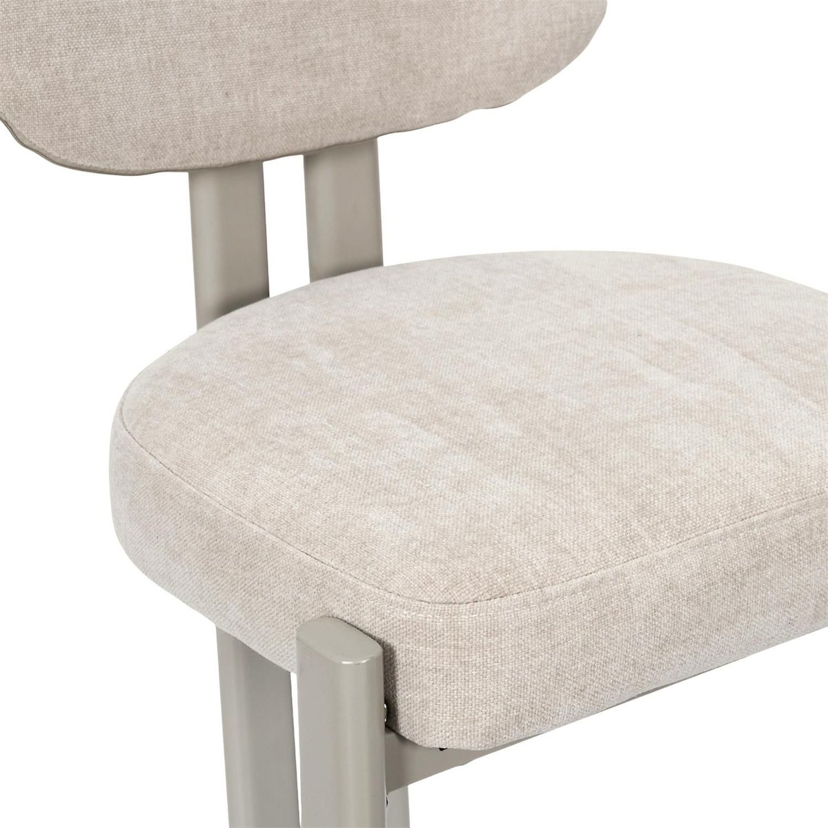 Lot de 2 chaises design en tissu et pieds en métal DUNE beige, TOILINUX