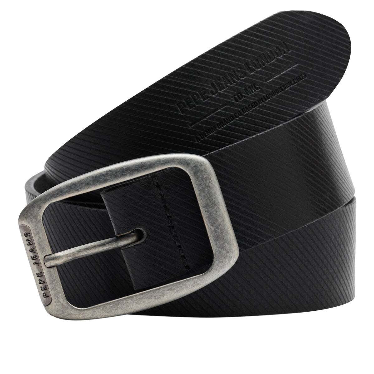 Ceinture En Cuir Texturé noir, PEPE JEANS