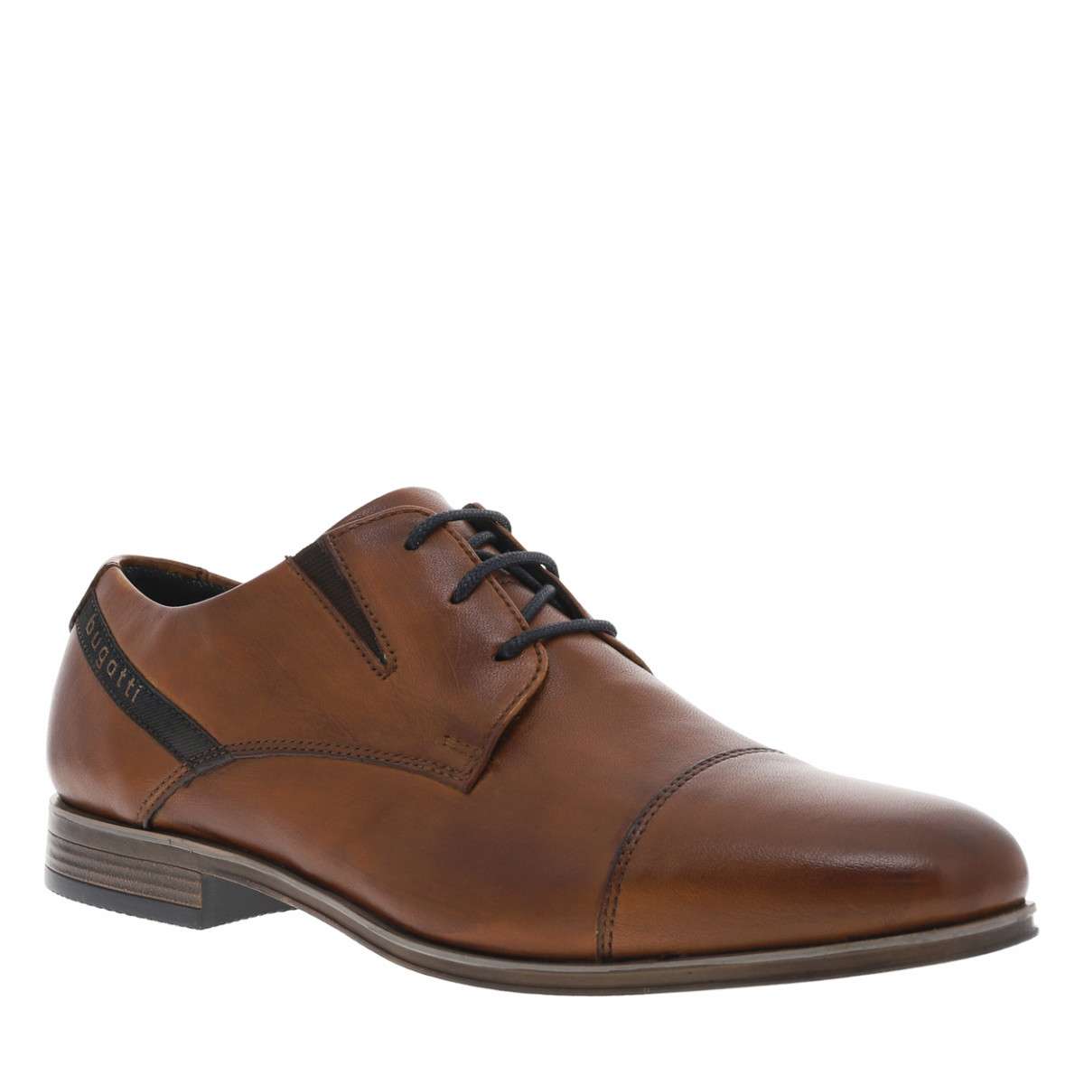 Derbies cuir talon plat marron, BUGATTI