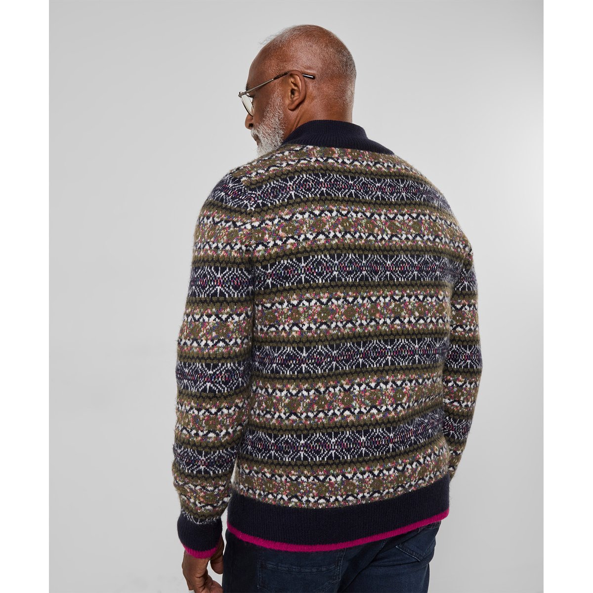 Fantastique Sweat Col Cheminée Jacquard Fair Isle multicolore, JOE BROWNS