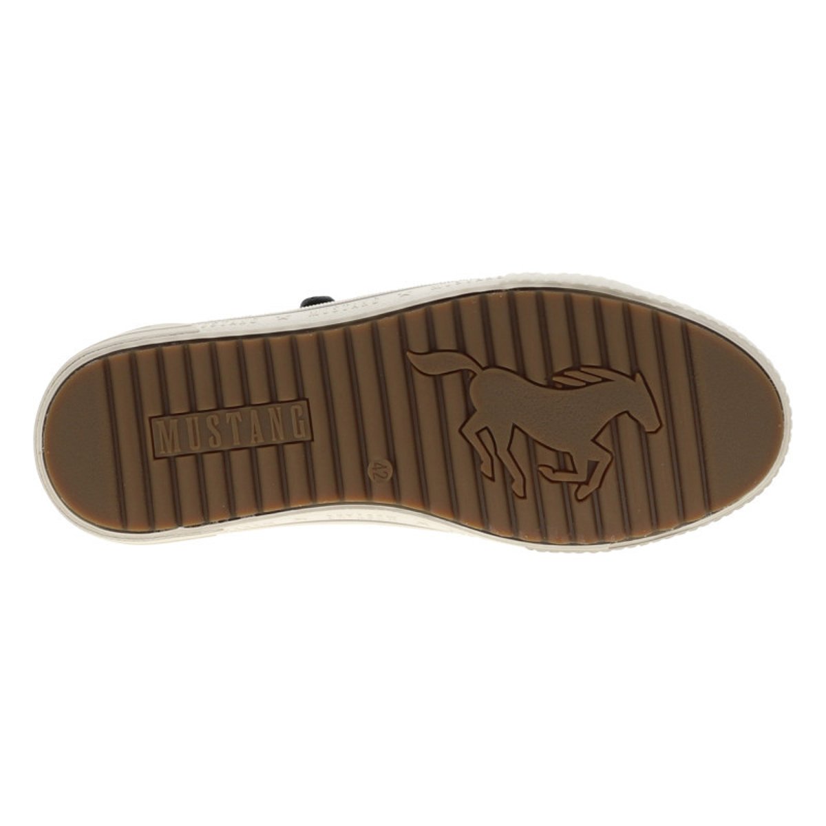 Tennis marron à talon plat avec des lacets et un zip latéral marron, MUSTANG