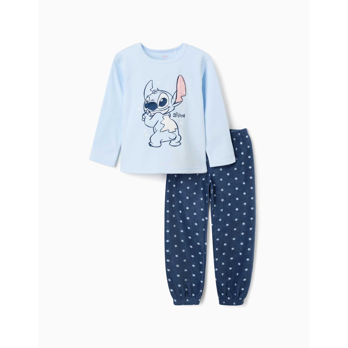 Pyjama en polaire avec Stitch brodé bleu, ZIPPY