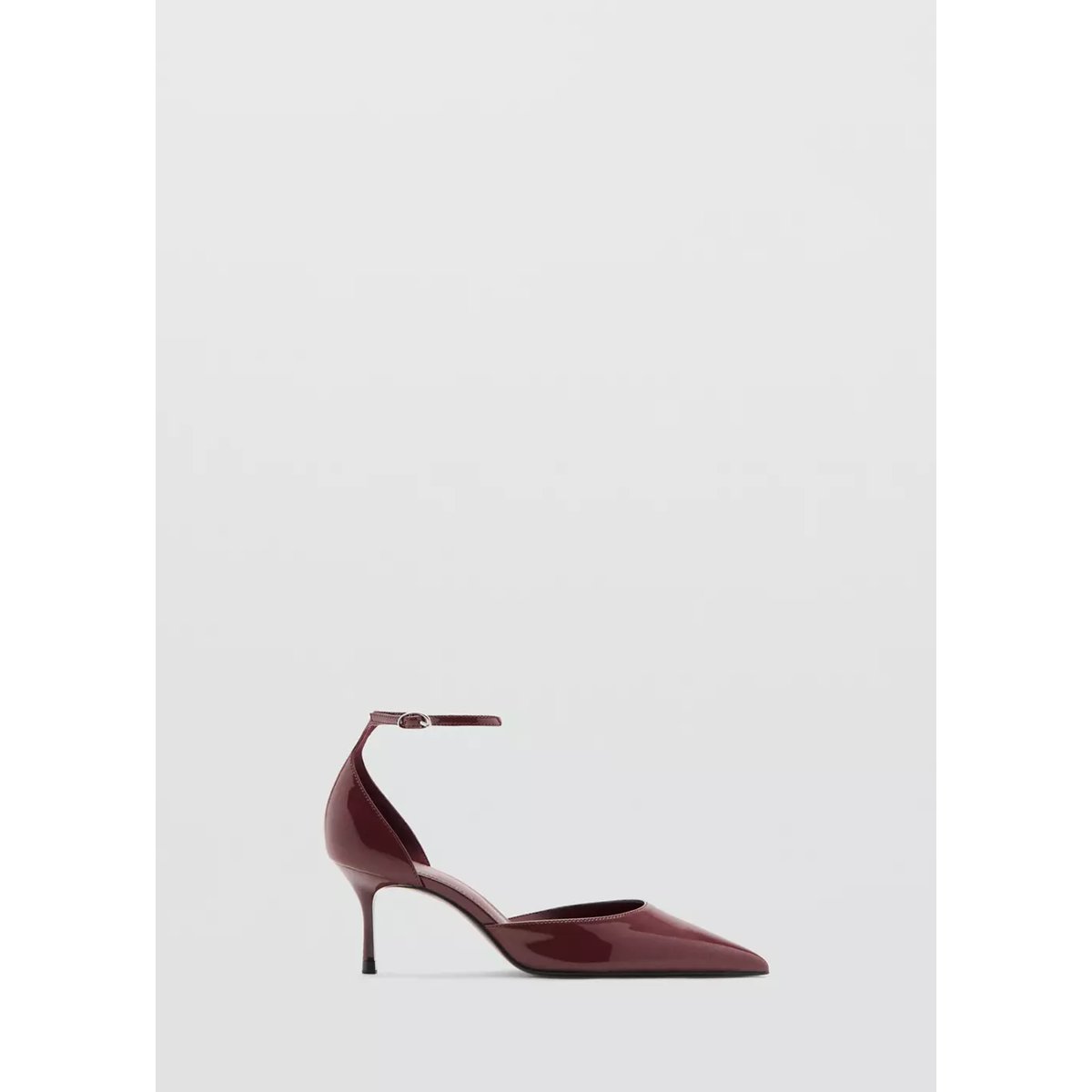 Chaussures talon kitten boucle marron, MANGO