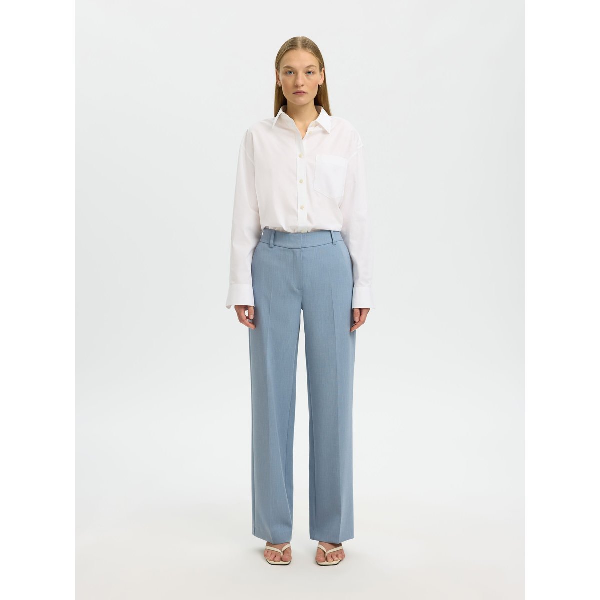 Pantalon dusty blue, SELECTED