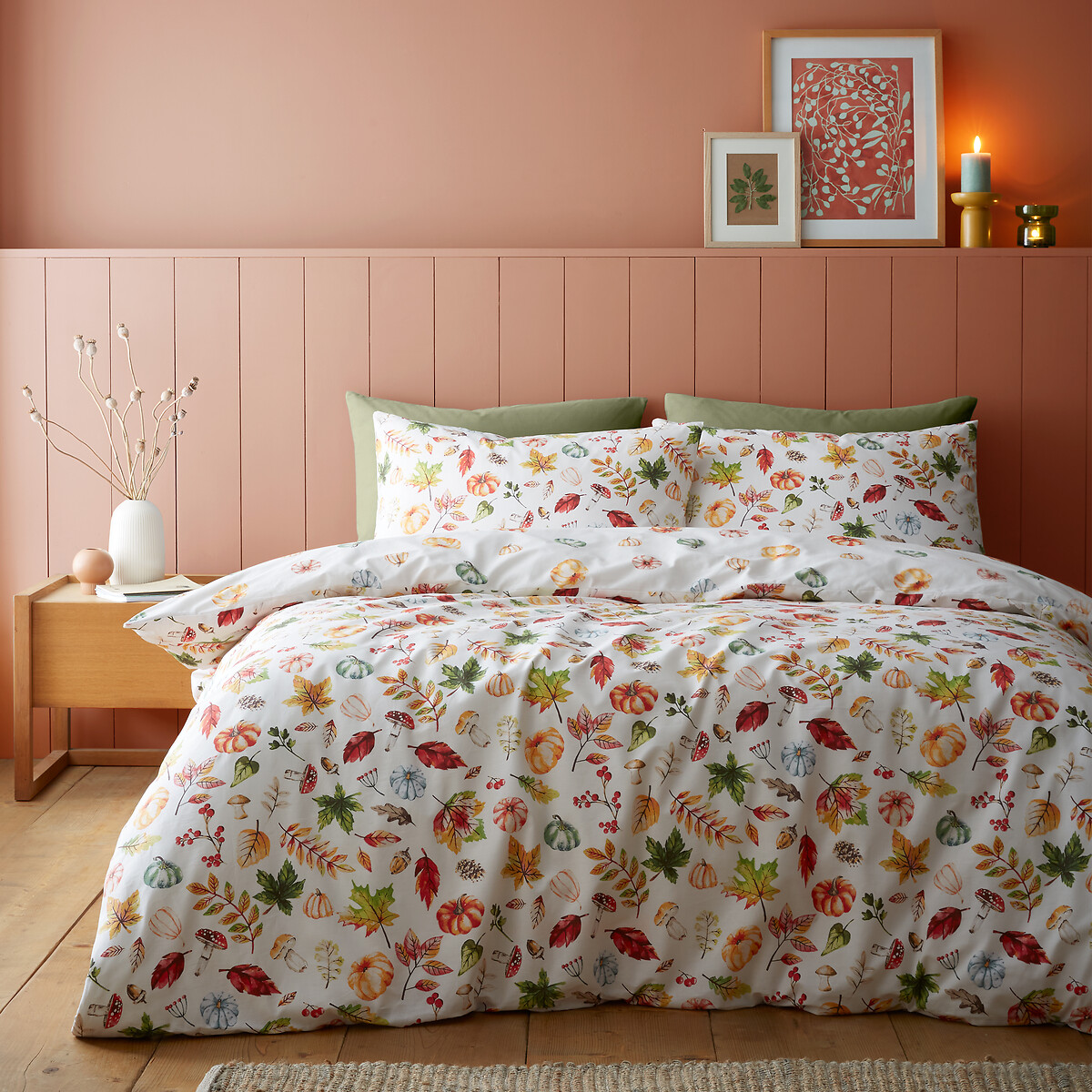 Autumn Pumpkins Duvet Cover and Pillowcase Set orange, CATHERINE LANSFIELD