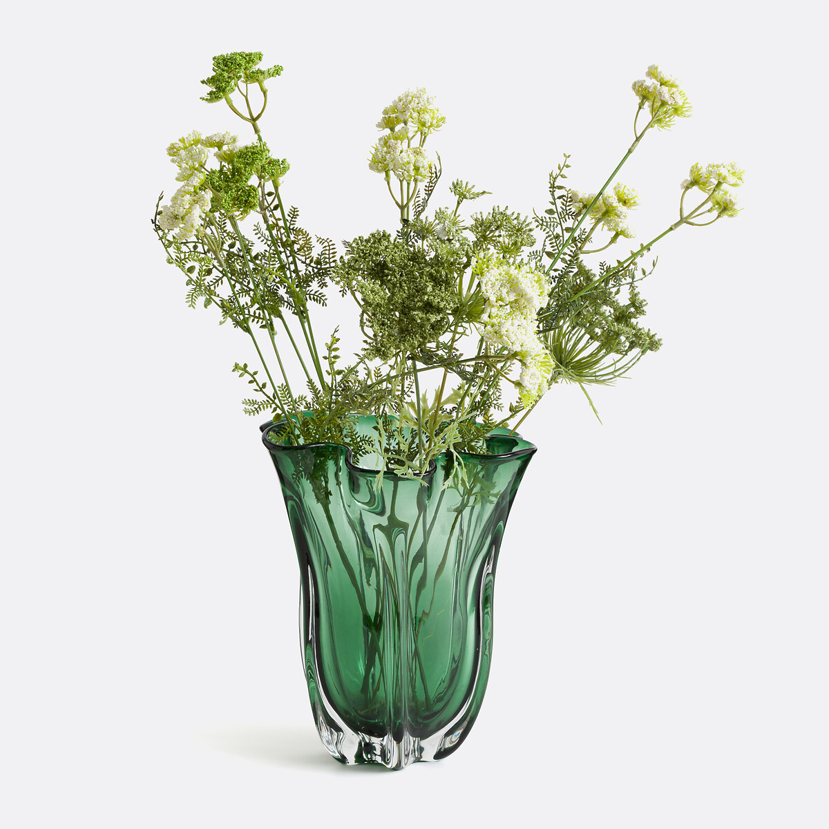 Oralia 25cm High Glass Vase green, LA REDOUTE INTERIEURS