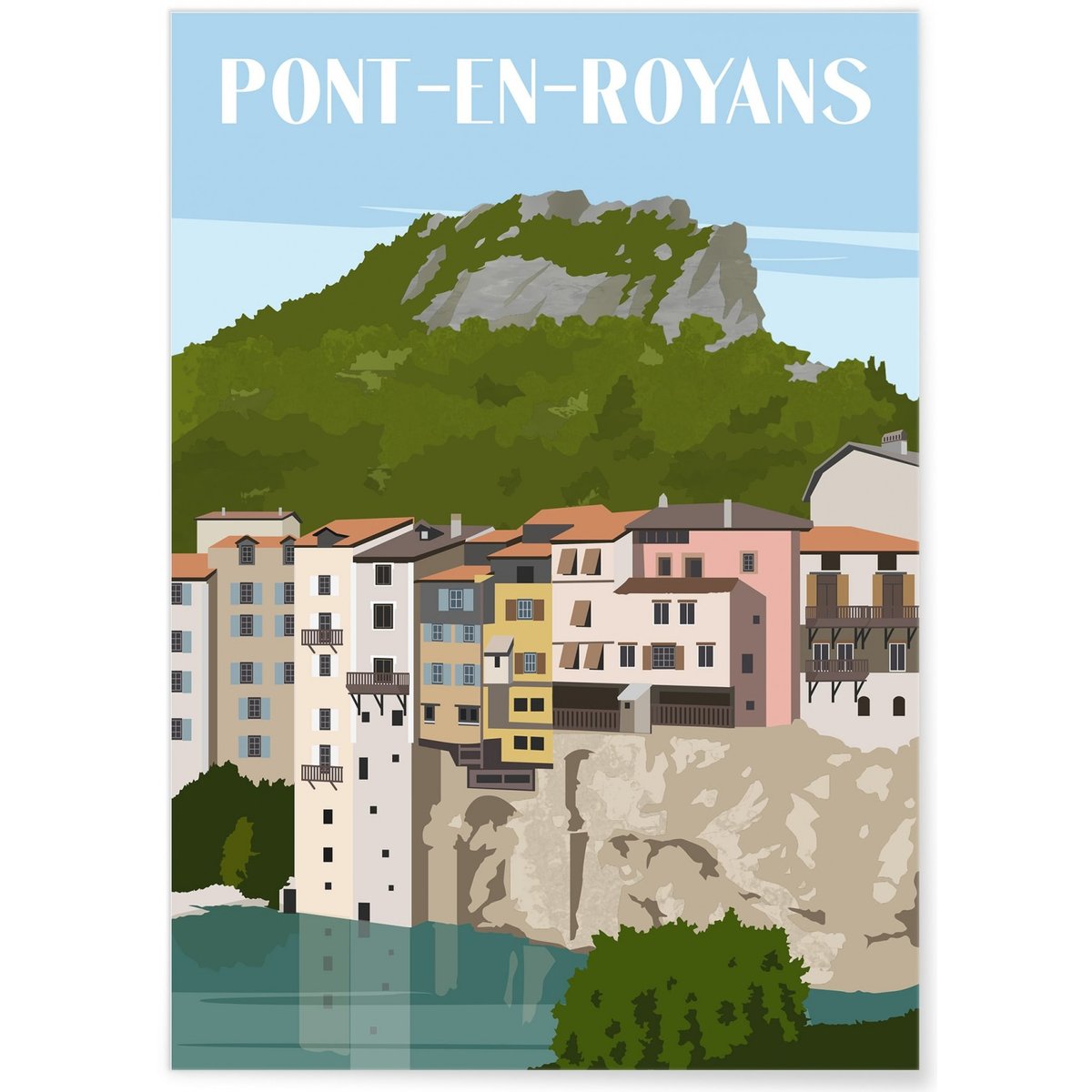 Affiche ville Pont-en-Royans blanc, L'AFFICHERIE
