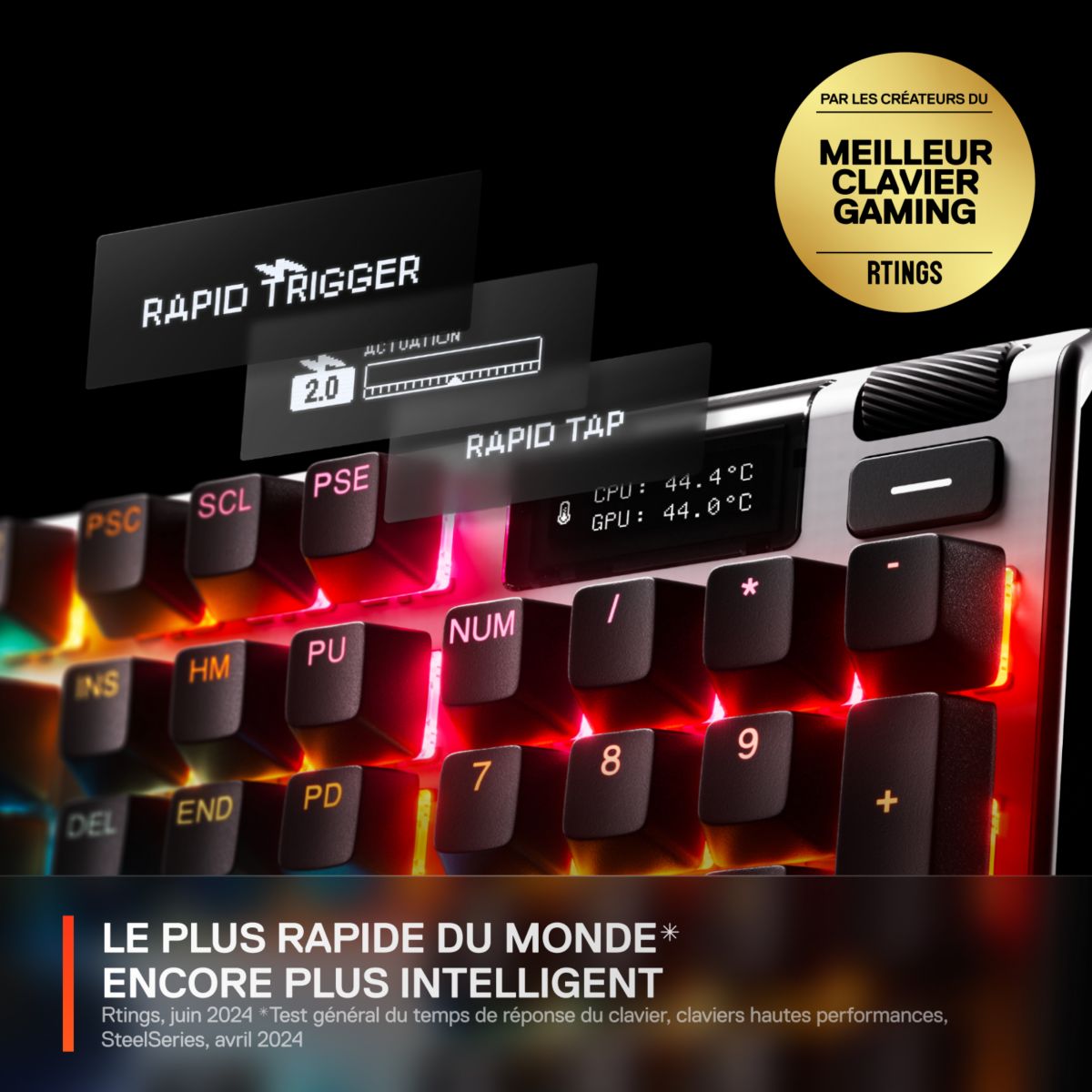 Clavier gamer APEX PRO GEN 3 - FR couleur unique, STEELSERIES