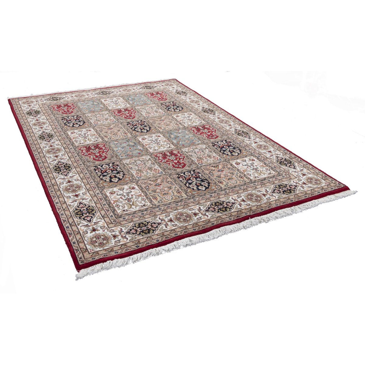 Tapis d'orient classique Benares noué main crème marron, THEKO