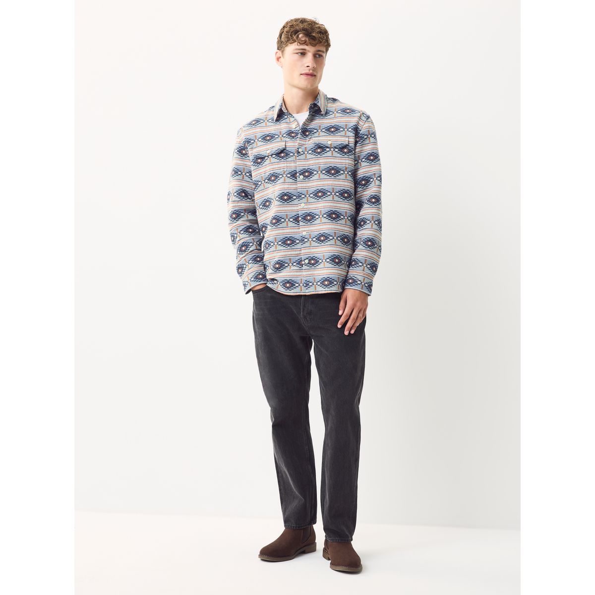 Chemise décontractée à motif style navajo bleu, NEXT