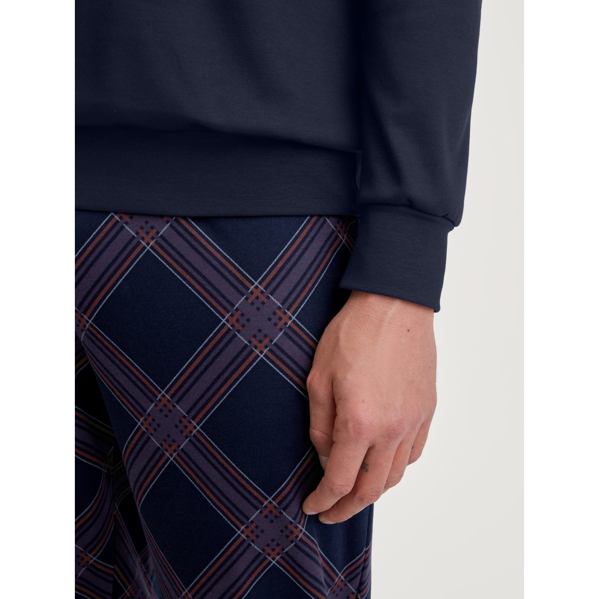 Pyjama avec bords élastiques manches longues Coton RELAX COMFY saphir foncé, CALIDA