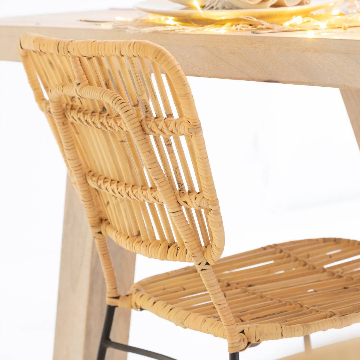Lot de 2 chaises en rotin SÉLINA bois clair, MADE IN MEUBLES 