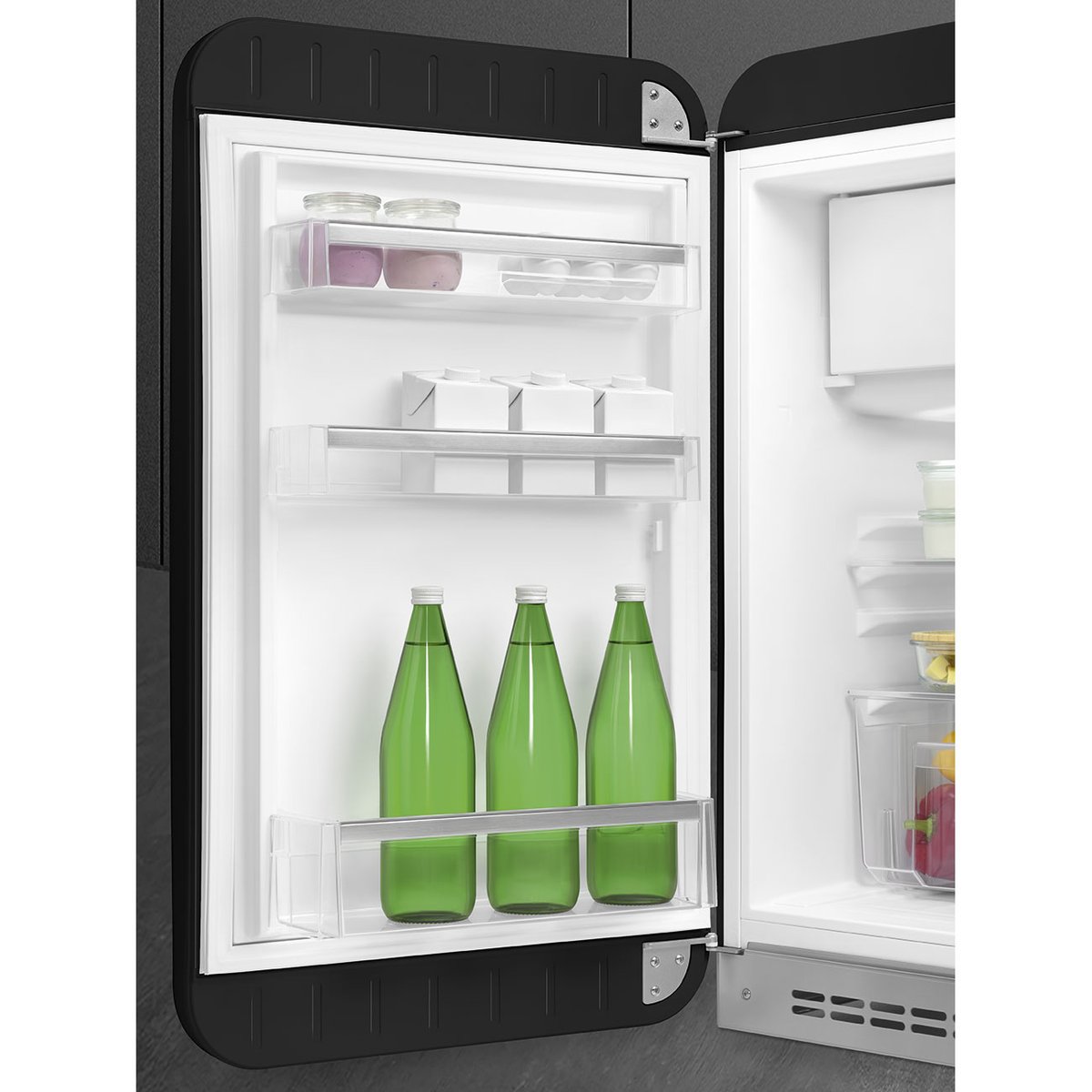Mini réfrigérateur 1 porte poignée à droite FAB10 noir brillant, SMEG