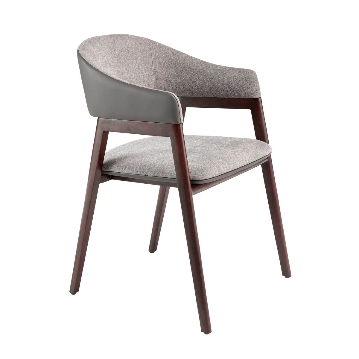 Chaise en tissu et foncé en similicuir gris | taupe | noyer, ANGEL CERDA