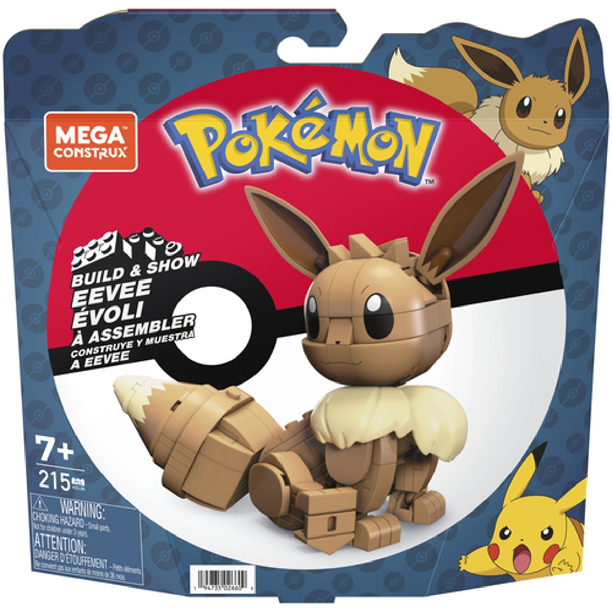 Mega Construx Pokémon Évoli À Assembler couleur unique, MATTEL