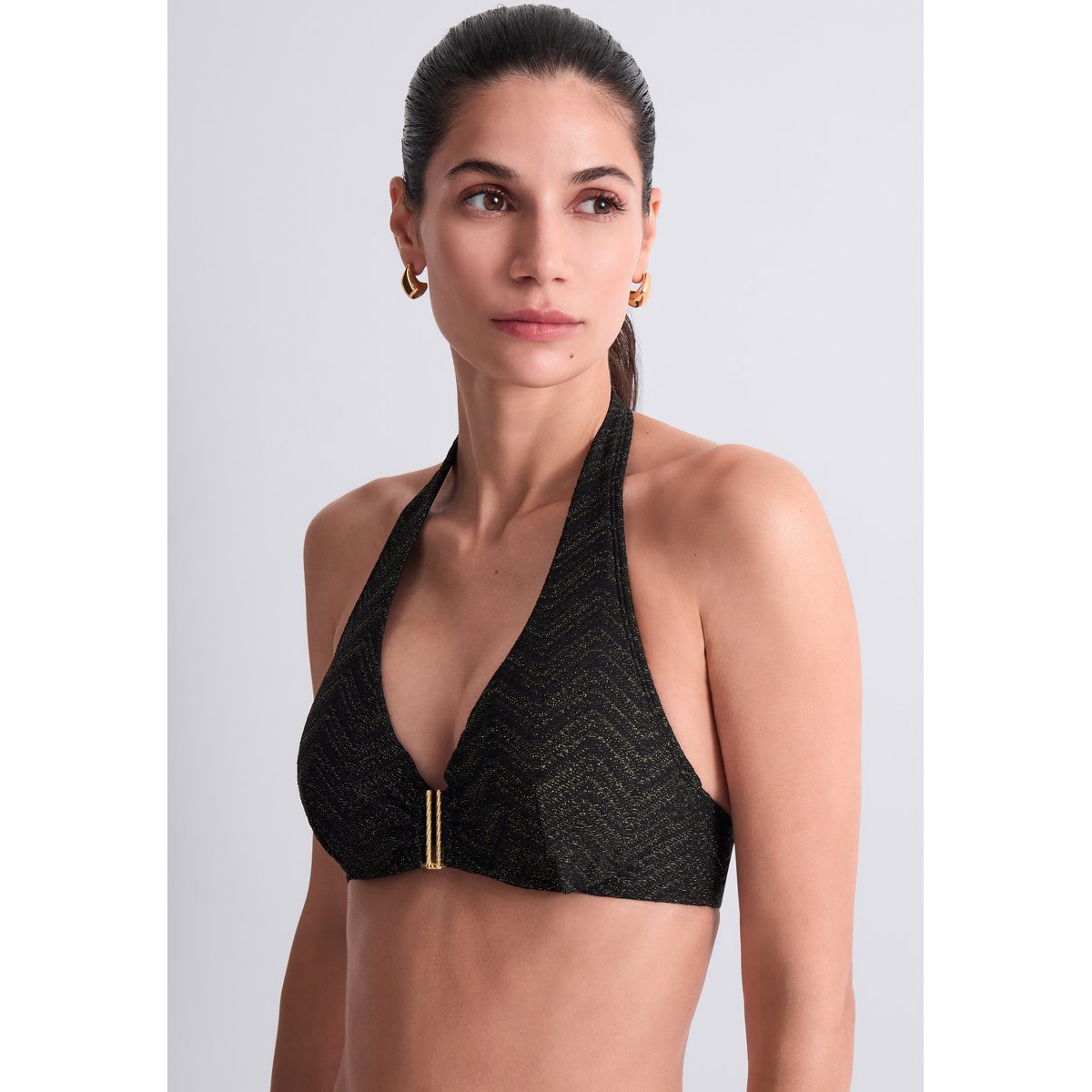 Haut de maillot de bain Triangle avec armatures Golden Horizon noir, AUBADE