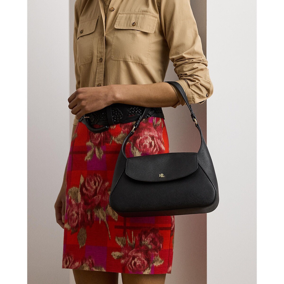 Sac porté épaule en cuir, SCHYLAR noir, LAUREN RALPH LAUREN