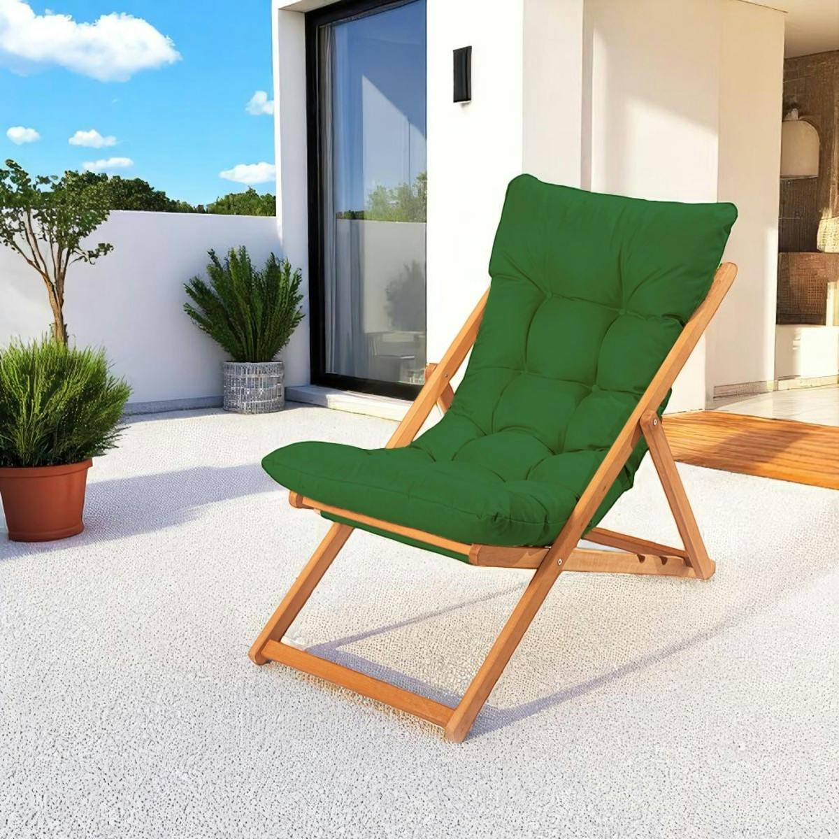 Chilienne confort 3 positions - pliante SORA vert, PIER IMPORT