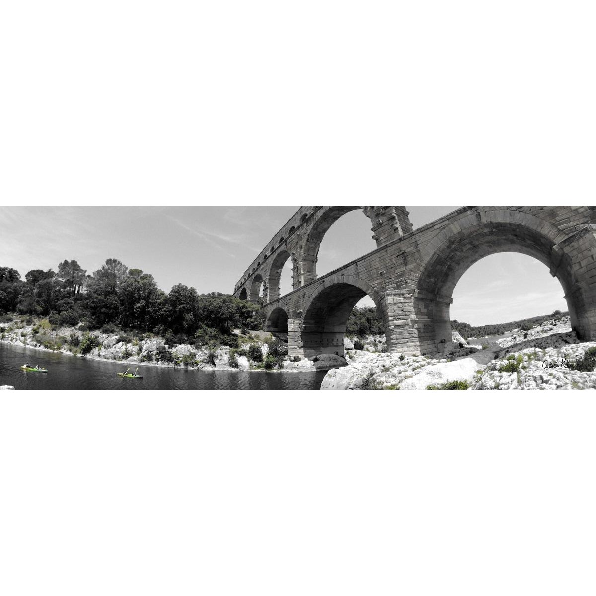 Tableau Mural Pont Du Gard ARCHITECTURE tableaux sur toile-noir & blanc, CEANOTHE
