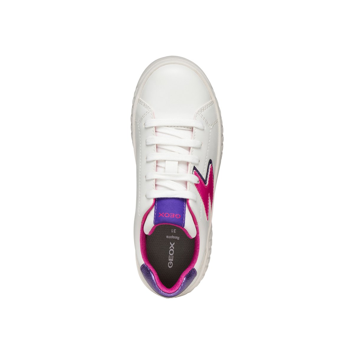 Baskets respirantes Mikiroshi blanc fushia, GEOX