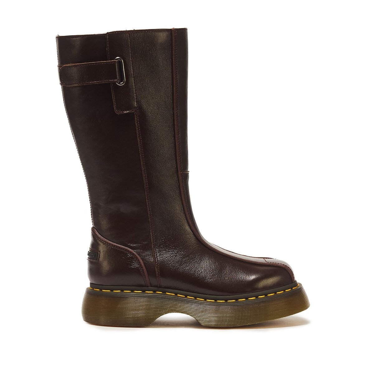 Buzz Milled Gloss leather boots dark brown, DR. MARTENS