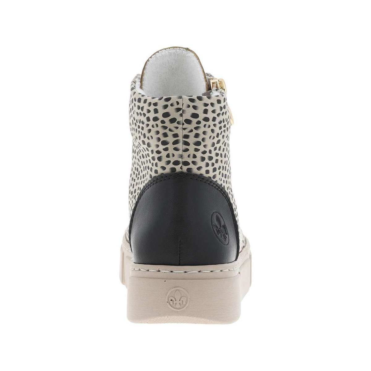 Bottines léopard et à talon plat et à lacets avec zip latéral léopard, RIEKER