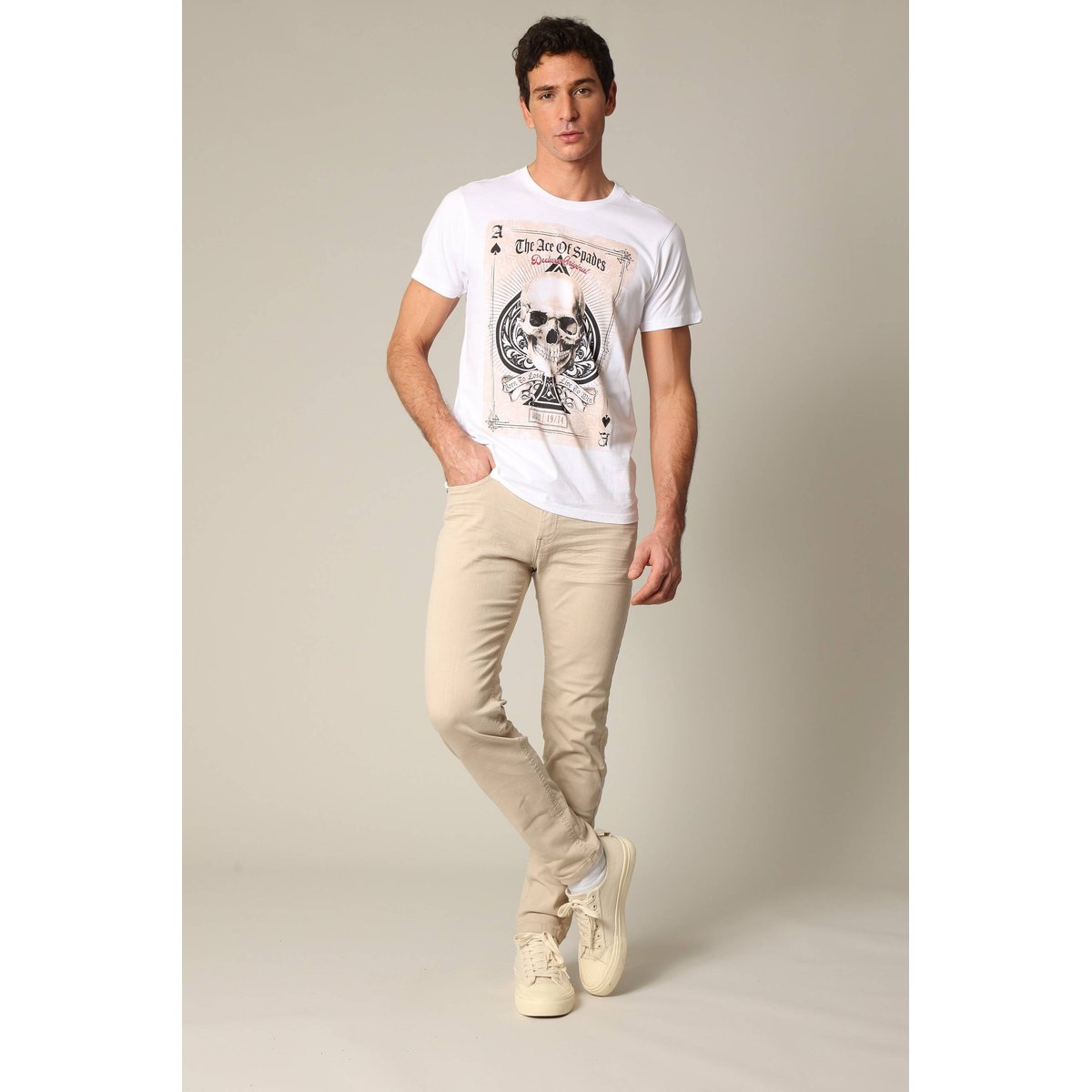 Pantalon greige en jeans avec braguette à fermeture à glissière CARLOS greige, DEELUXE