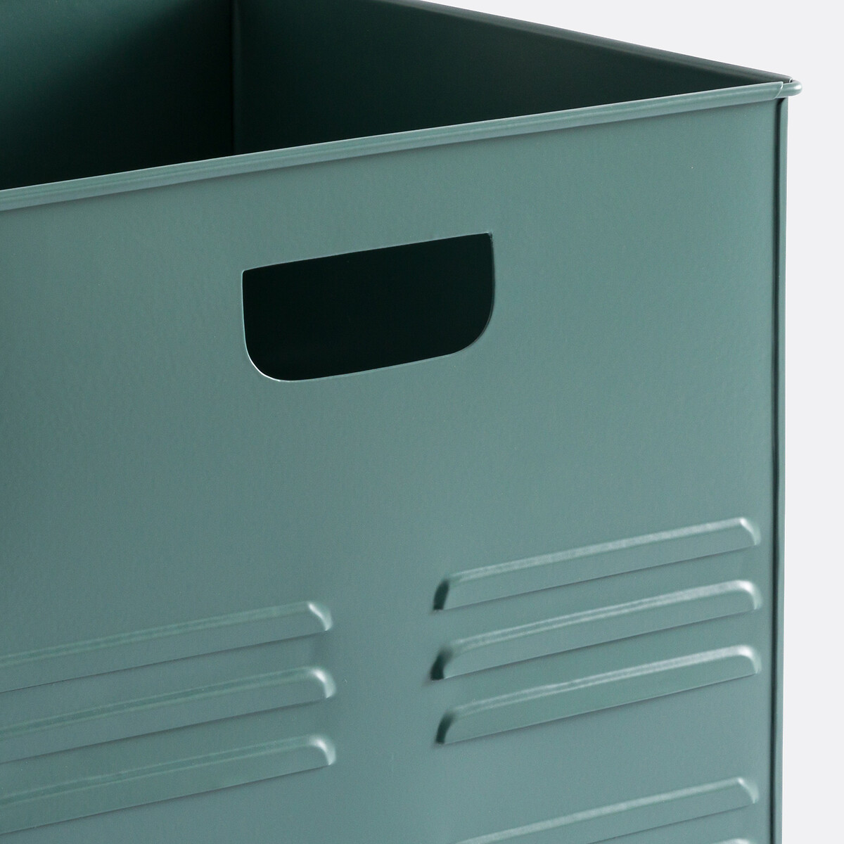 Caisse de rangement en métal acier, Hiba vert de gris, LA REDOUTE INTERIEURS