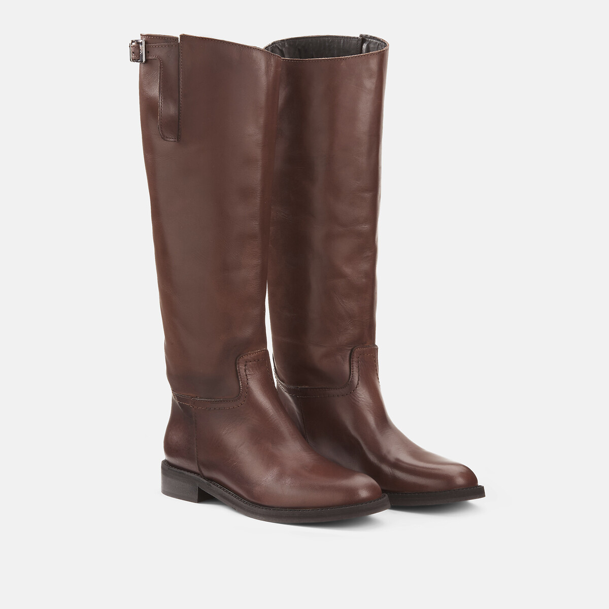 Bottes cavalières en cuir Romane marron foncé, JONAK