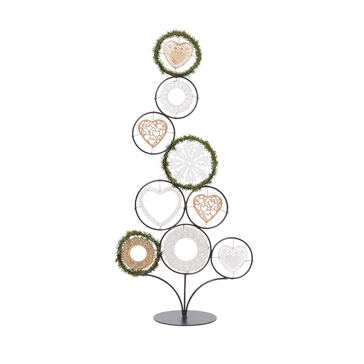 Arbre de noël décoratif en bois H70 beige, SIA DECO