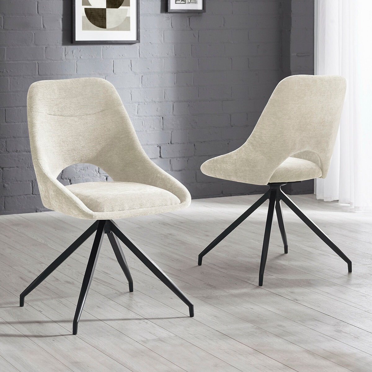 Josiah Chenille Upholstered Dining Chairs (set of 2) cream, SO'HOME