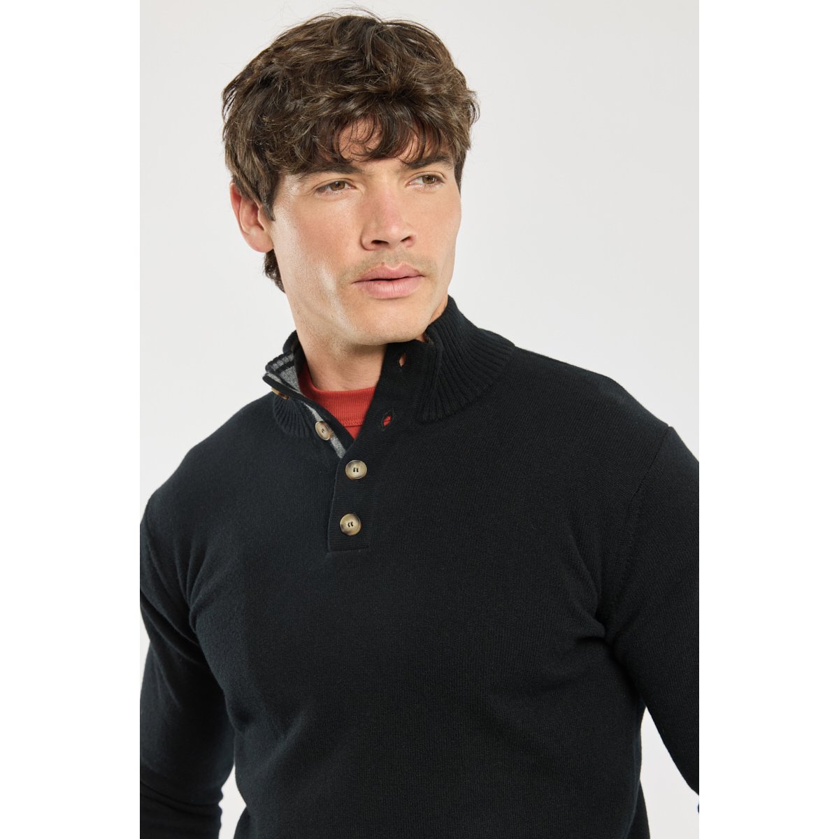 Pull camionneur - laine noir/slate, ARMOR-LUX