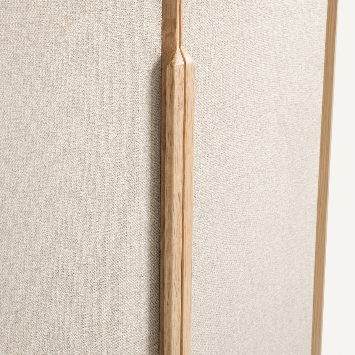 Bureau armoire plaqué chêne tissu texturé, Omid beige ficelle/chêne, AM.PM