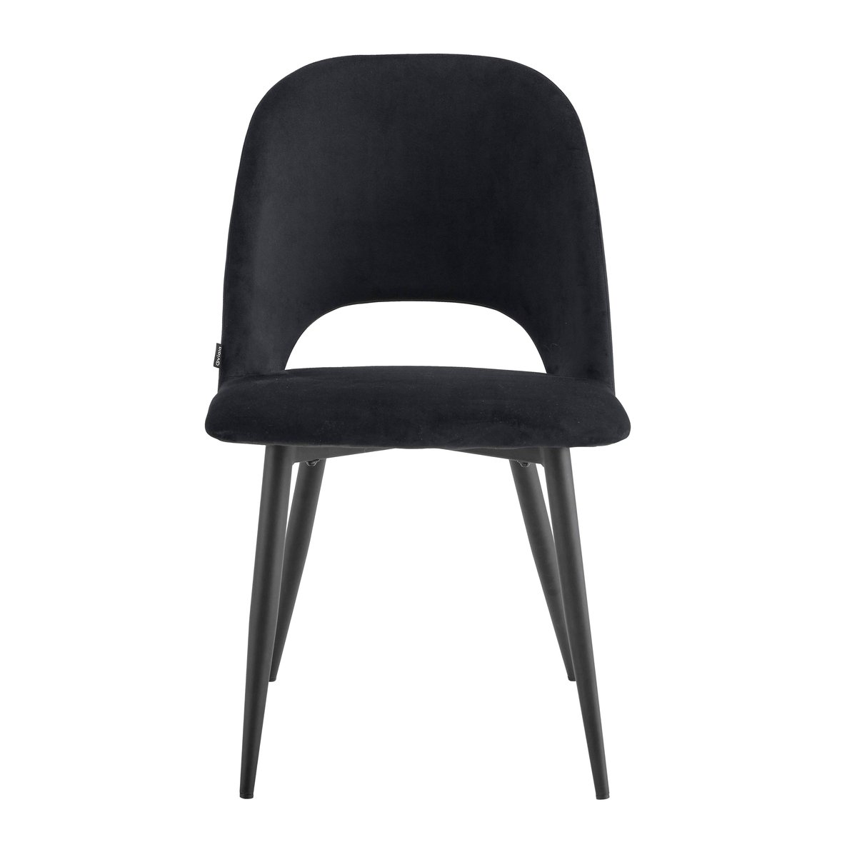 Lot de 2 chaises en acier et velours, LOU noir, OVIALA