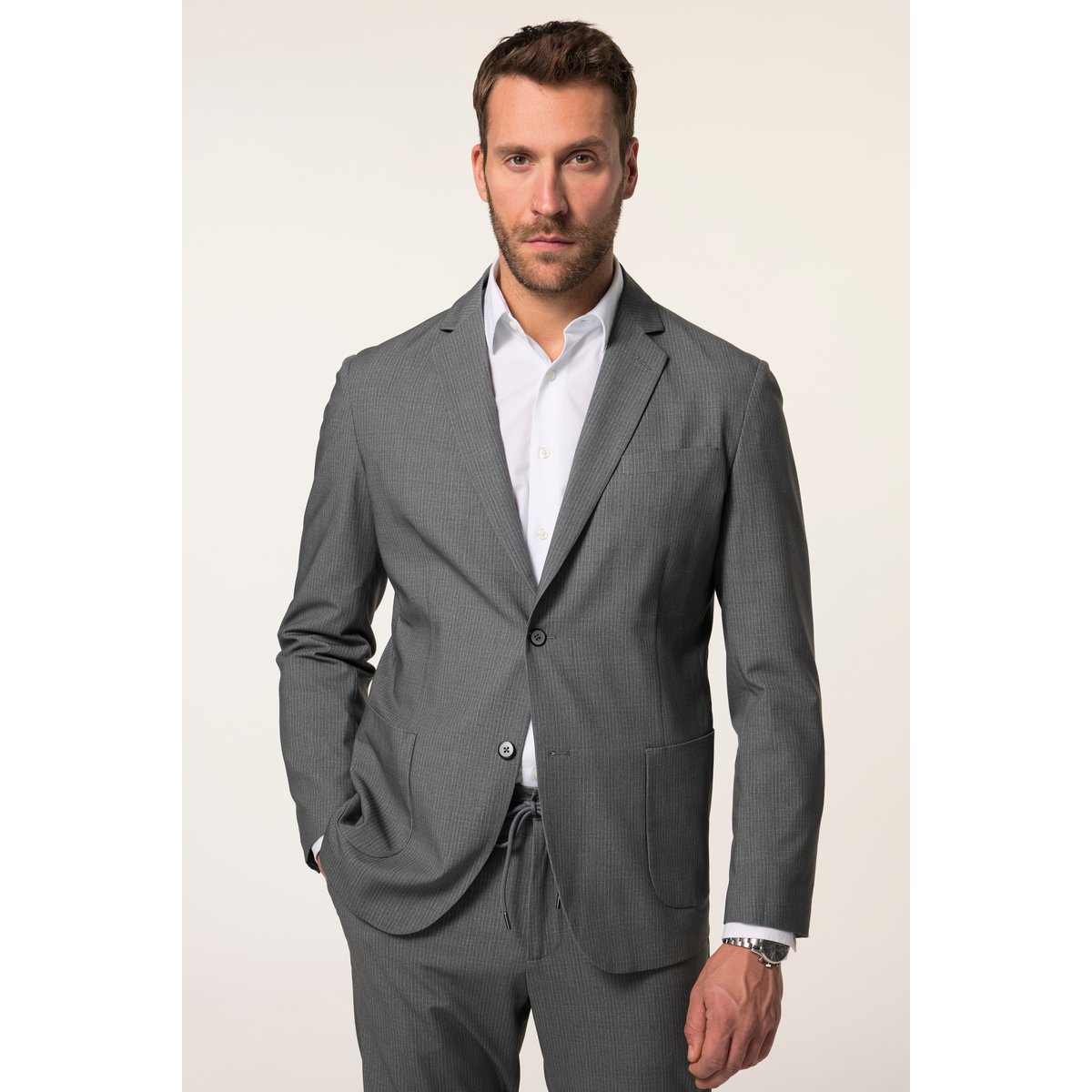 Veston FLEXNAMIC® en jersey à rayures anthracite, JP1880