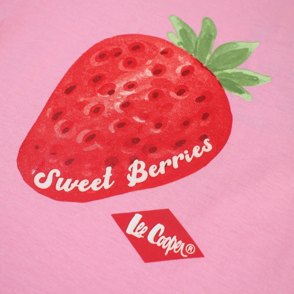 T-shirt manches courtes imprimé, col rond FLORA rose, LEE COOPER