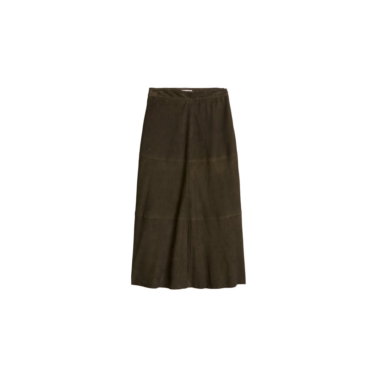 Jupe en cuir A-Shape en cuir de chèvre velours doux marron foncé, MARC O'POLO