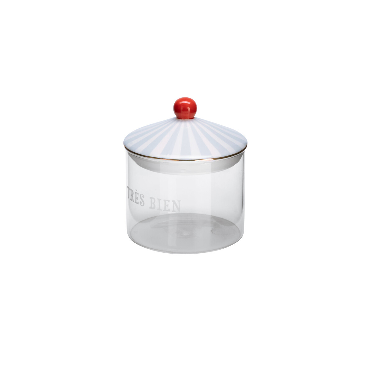 "Tres Bien" Small Glass Storage Jar blue, YVONNE ELLEN