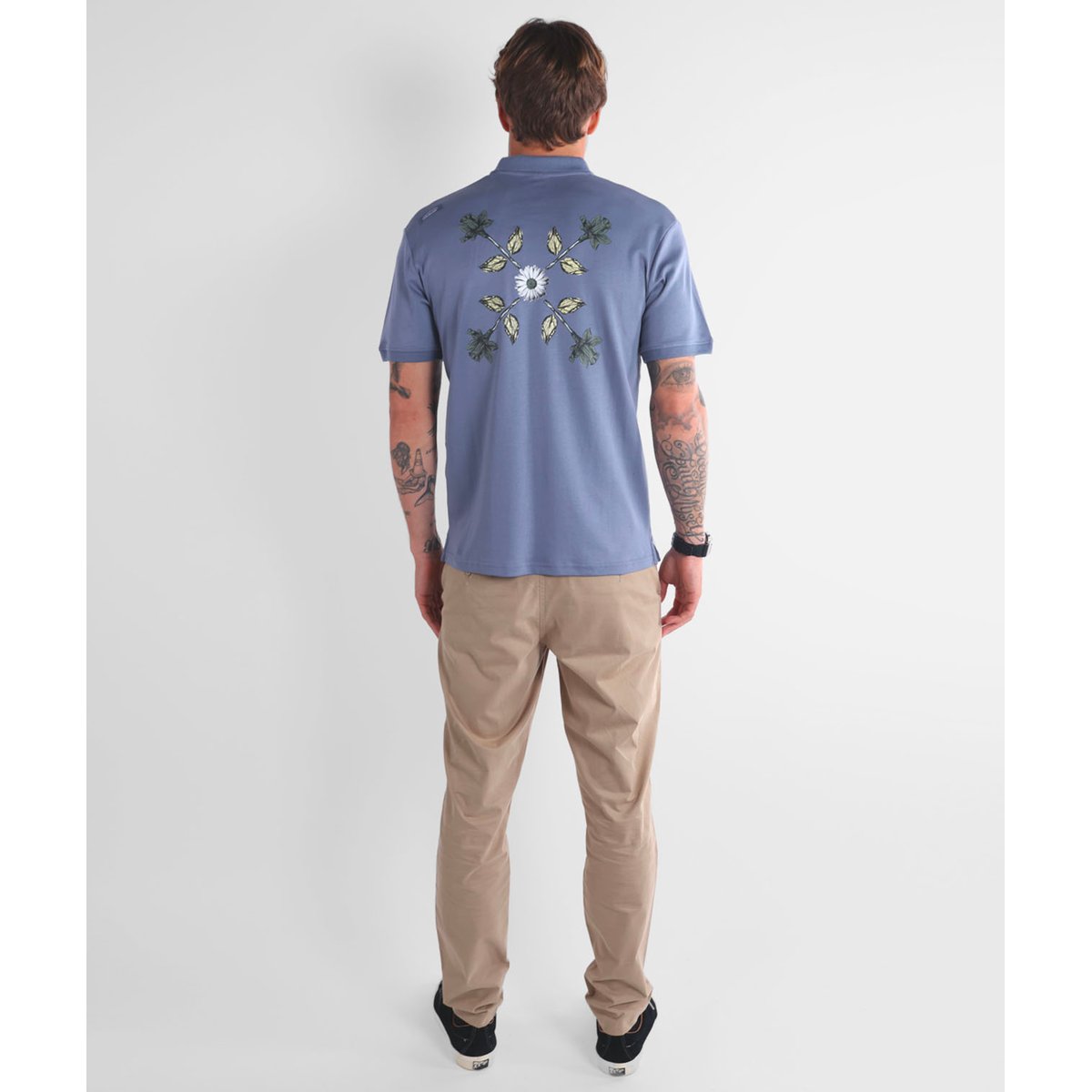 Polo graphique manches courtes BLOOM faded blue, OXBOW