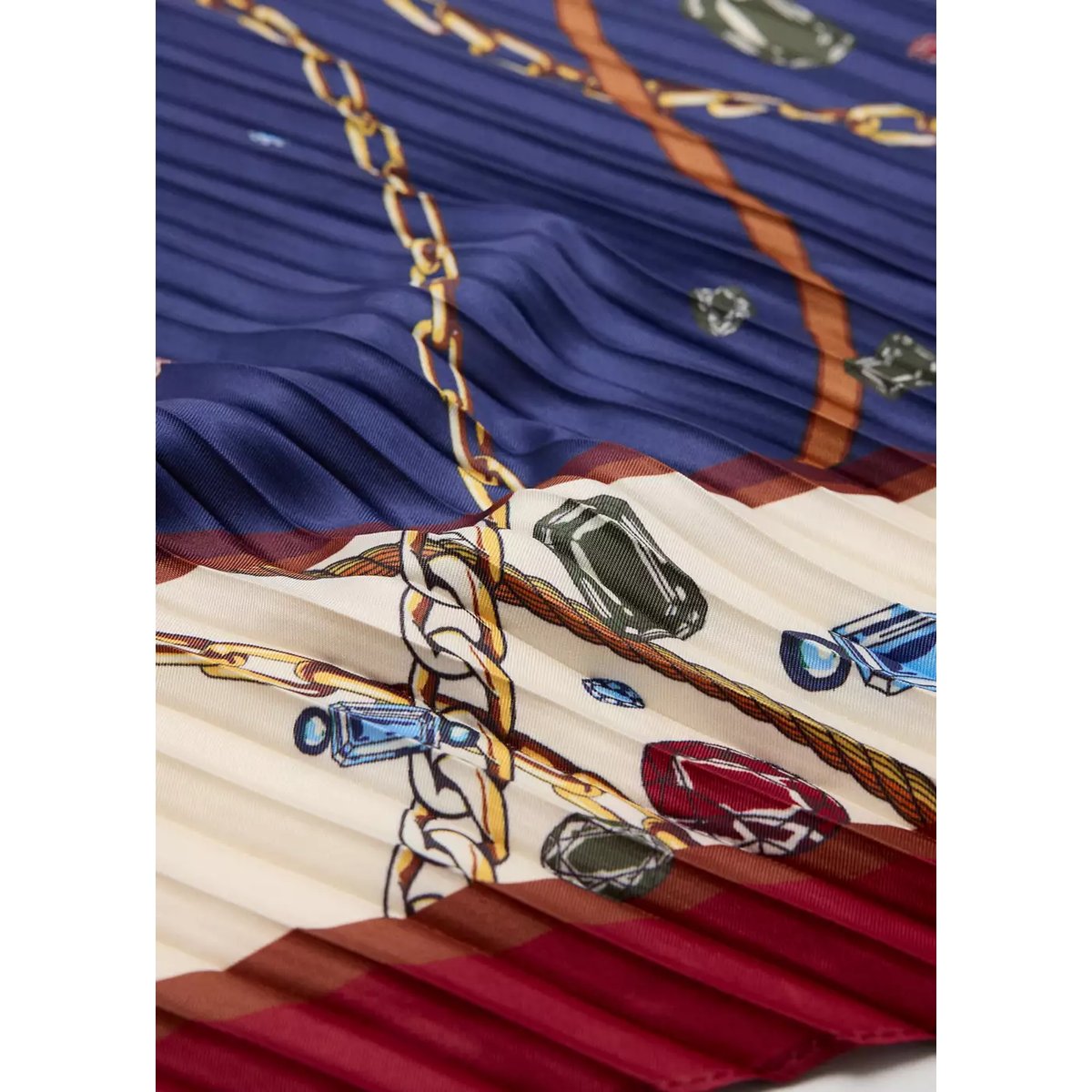 Foulard plissé imprimé violet, MANGO