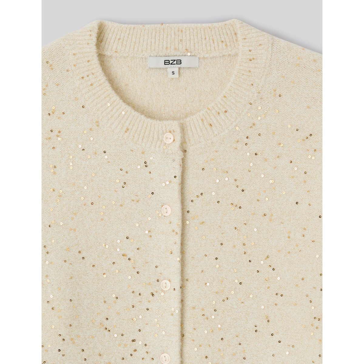 Gilet maille brillante ecru, BZB